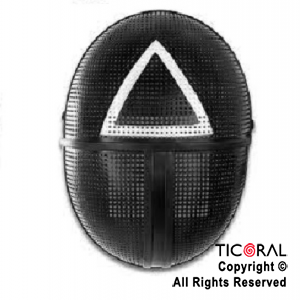 MASCARA EL JUEGO DEL CALAMAR TRABAJADOR-SOLDADO-SUPERVISOR TRIANGULO DE PLASTICO DURO x 1